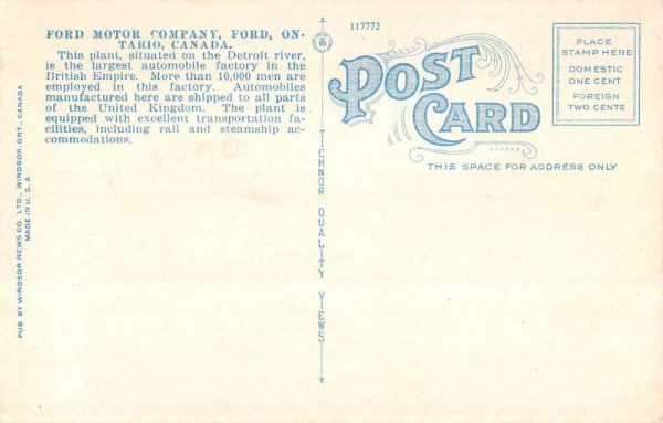 East Winsor Ont. Canada aerial view Ford Motor Co antique pc ZD549862 - Image 2