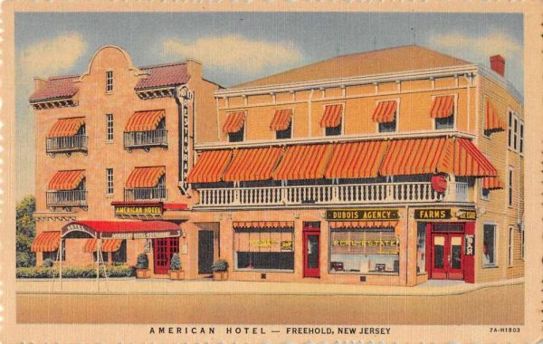 Freehold New Jersey American Hotel & DuBois Agency linen antique pc ZD549872