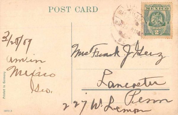 Tijuana B.C. Mexico pretty young lady with flowers antique pc ZD549884 - Image 2