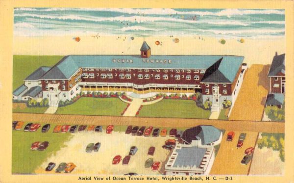 Wrightsville Beach North Carolina Ocean Terrace Hotel linen antique pc ZD549890