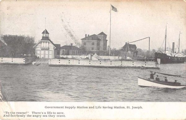 St Joseph Michigan Gov't Supply and Life Saving Stations antique pc ZD549871
