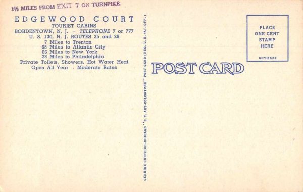 Bordentown New Jersey exterior views Edgewood Court linen antique pc ZD549874 - Image 2