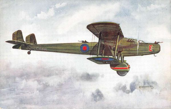 Royal Air Force Handley Page "Heyford" night bomber antique pc ZD549920
