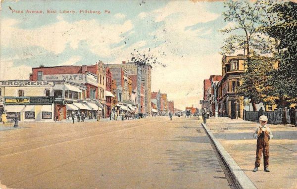 Pittsburg Pennsylvania business area Penn Ave & East Liberty antique pc ZD549966