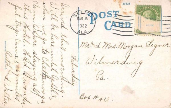 Selma Alabama Hotel Albert Exterior Vintage Postcard JE359786 - Image 2