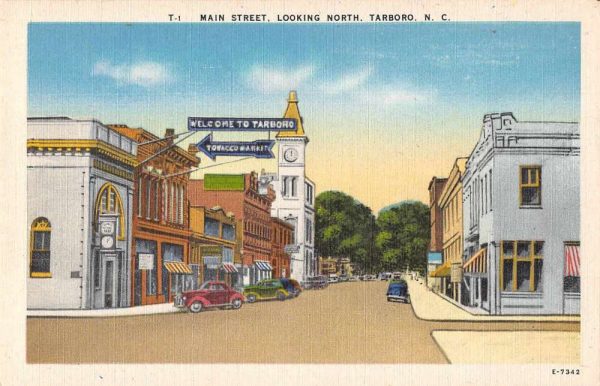 Tarbord North Carolina Main Street Looking North Vintage Postcard JE359814
