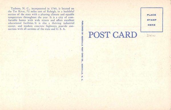 Tarbord North Carolina Main Street Looking North Vintage Postcard JE359814 - Image 2