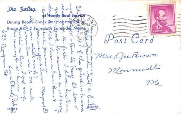 Falmouth Foreside Maine The Galley Restaurant Vintage Postcard JE359828 - Image 2