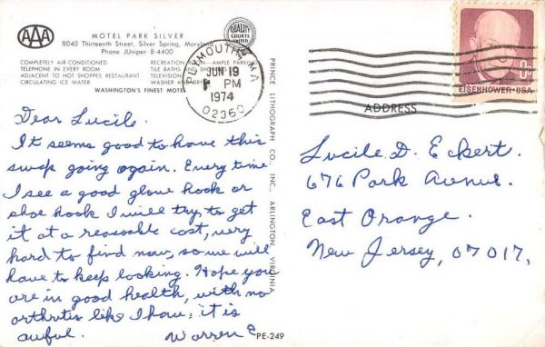 Silver Spring Maryland Park Silver Motel Vintage Postcard JE359909 - Image 2