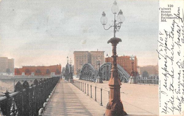Baltimore Maryland Calvert Street Bridge Vintage Postcard JE359917
