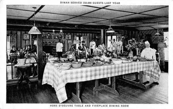 Palo Alto California Dinah's Shack Hors D'Oeuvre Table Vintage Postcard JE359935