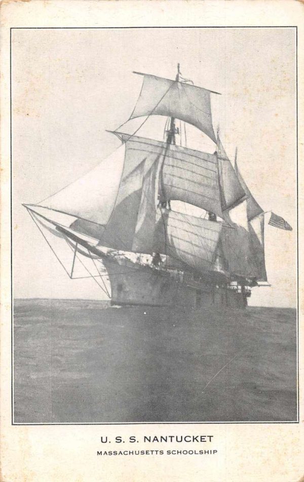 Massachusetts Schoolship USS Nantucket Vintage Postcard JF360031