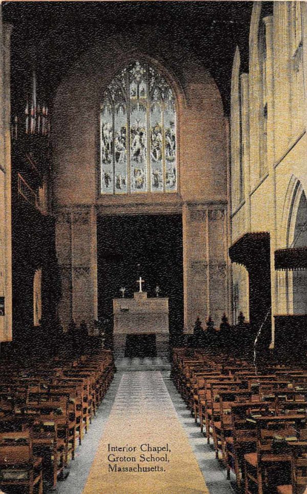 Groton Massachusetts Groton School Chapel Interior Postcard JF360079
