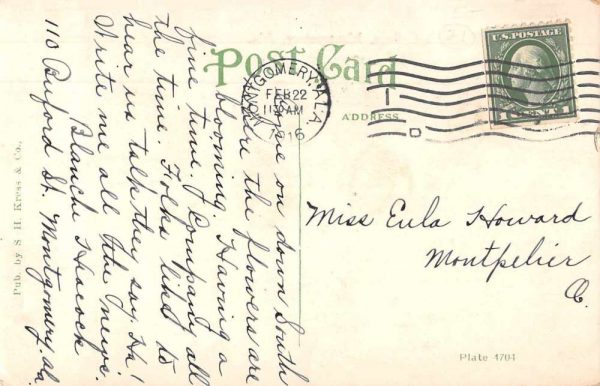 Montgomery Alabama Woman's College Dormitory Vintage Postcard JF360103 - Image 2