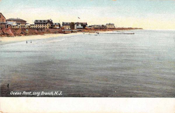 Long Branch New Jersey Ocean Front Beach Scene Vintage Postcard JF360123