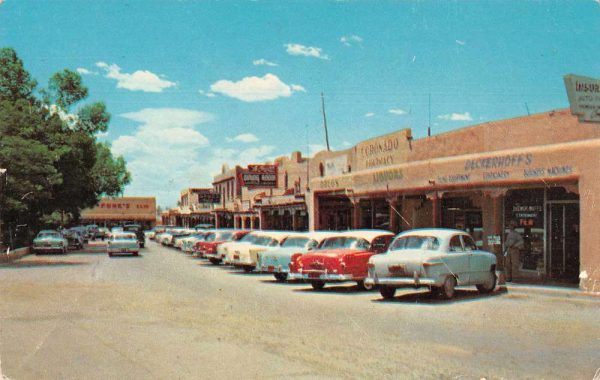 Taos New Mexico Business District Liquor Store Vintage Postcard JF360130