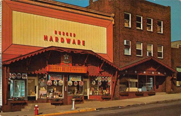 Sugarcreek Ohio Burger Hardware Store Swiss Festival Ad Postcard JF360141