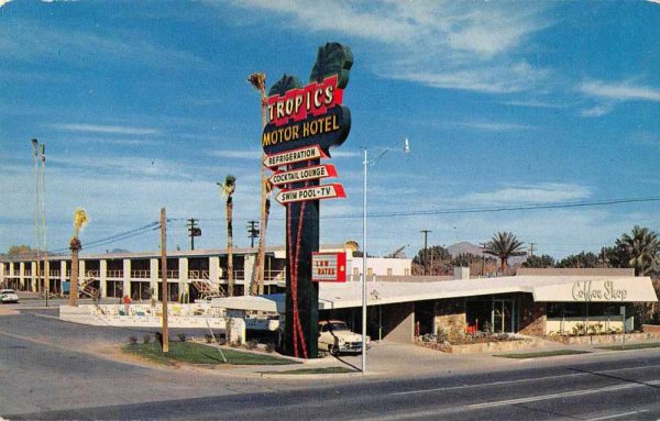 Phoenix Arizona Tropics Motor Hotel Vintage Postcard JF360203