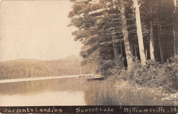 Williamsville Vermont Sunset Lake Sargents Landing Real Photo Postcard JF360233
