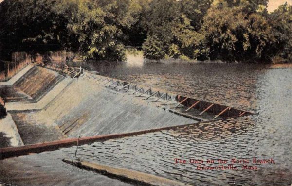Griswoldville Massachusetts North Branch Dam Vintage Postcard JF360236