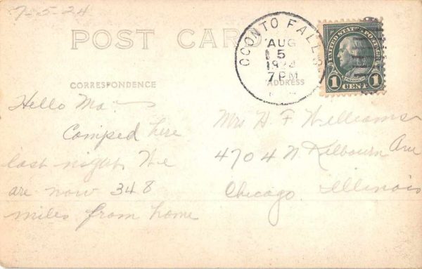 Oconto Falls Wisconsin River Valley Real Photo Vintage Postcard JF360242 - Image 2