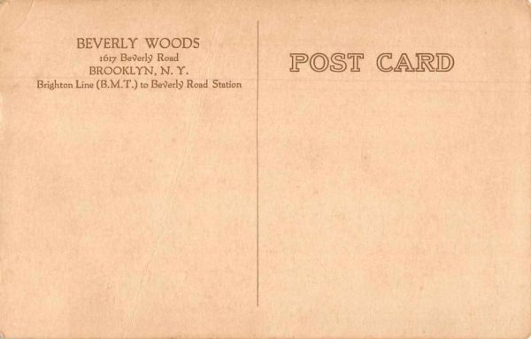 Brooklyn New York Beverly Woods Beverly Road Vintage Postcard JF360262 - Image 2