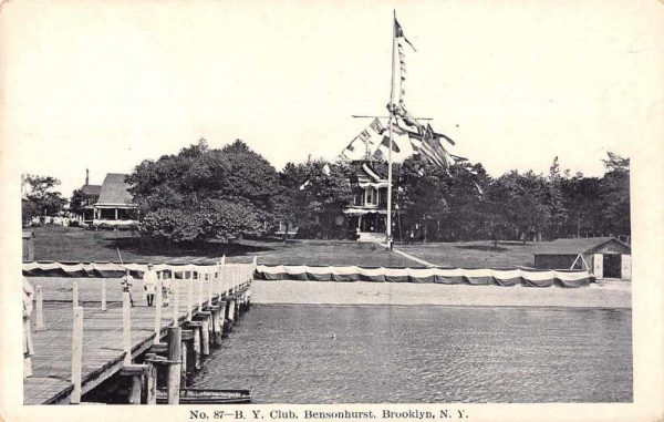 Brooklyn New York Bensonhurst Yacht Club Vintage Postcard JF360278