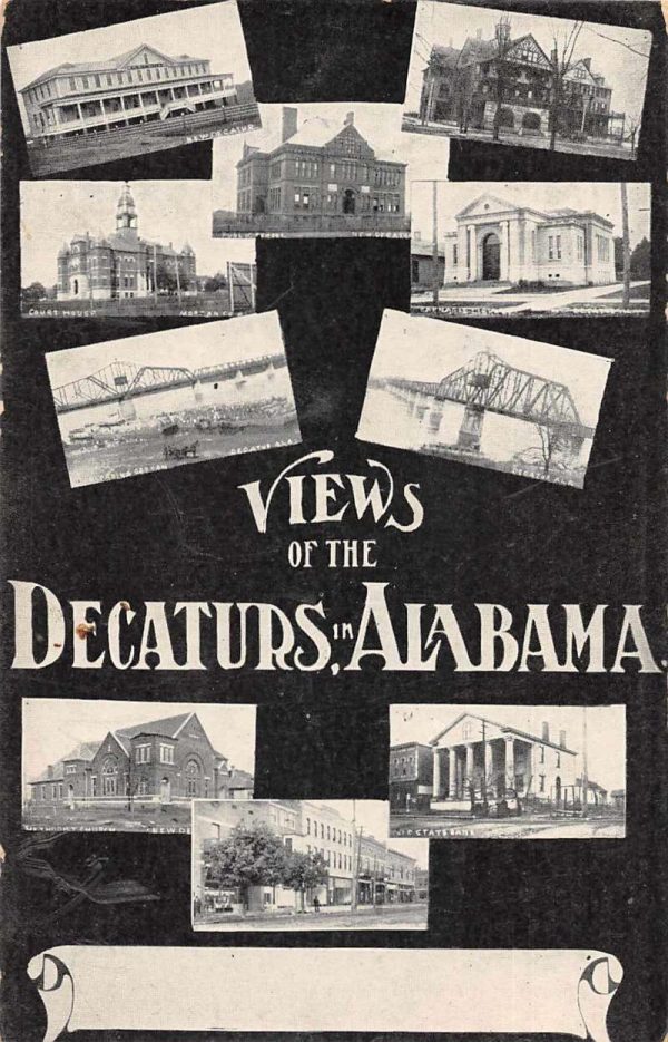 Decatur Alabama Multiview Buildings Vintage Postcard JF360282