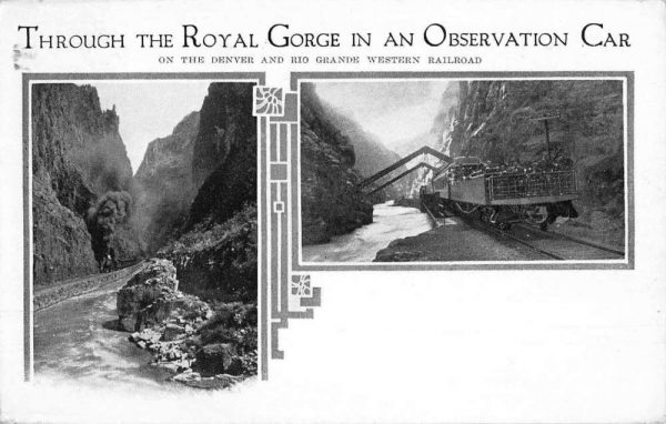 Rio Grande Western Railroad Royal Gorge Observation Car Train Postcard JF360328