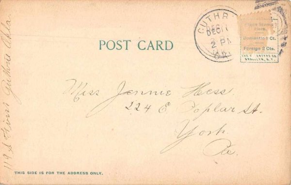 Guthrie Oklahoma High School Exterior Vintage Postcard JF360339 - Image 2