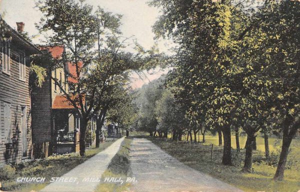 Mill Hall Pennsylvania Church Street Vintage Postcard JF360343