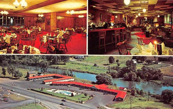 Waterloo New York Seneca Motel and Manor Restaurant Vintage Postcard JF685004