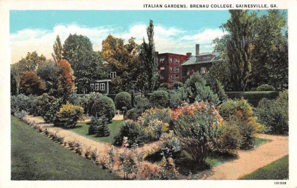 Gainesville Georgia Brenau College Italian Gardens Vintage Postcard JF685039