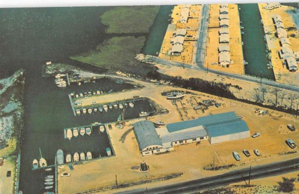 Silverton New Jersey aerial view Silver Bay Marine Inc vintage pc ZA441282