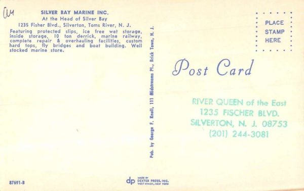 Silverton New Jersey aerial view Silver Bay Marine Inc vintage pc ZA441282 - Image 2