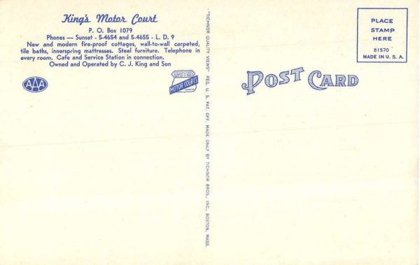 Panama City Florida multi-views King's Motor Court linen antique pc ZA441283 - Image 2
