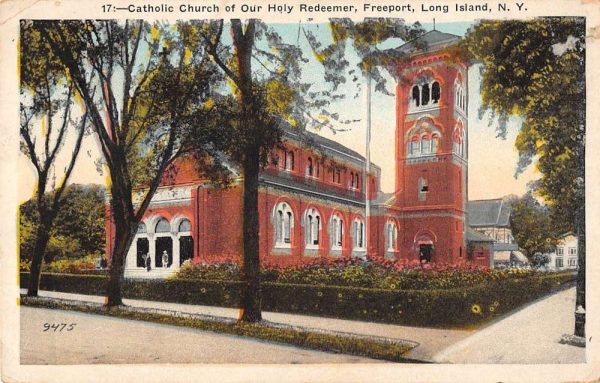 Freeport L.I. New York Catholic Church of Our Holy Redeemer antique pc ZA441296