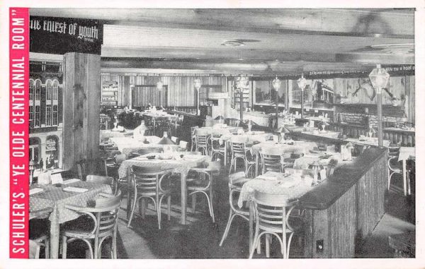 Marshall Michigan Shuler's Restaurant Ye Olde Centennial Room Postcard JF685135