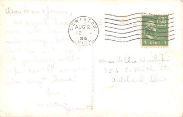 Lewiston Michigan Tullhart Resort Real Photo Vintage Postcard JF685184 - Image 2