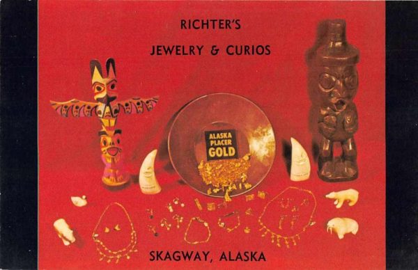 Skagway Alaska Richter's Jewlery and Curios Vintage Postcard JF685233