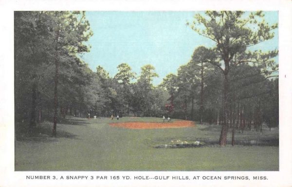 Ocean Springs Mississippi Gulf Hills Golf Course Vintage Postcard JF685246