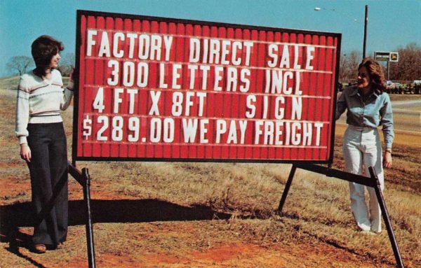 Palestine Texas Action Sign Co Advertising Vintage Postcard JF685250