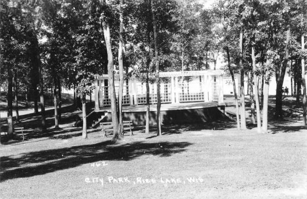 Rice Lake Wisconsin City Park Real Photo Vintage Postcard JF685272