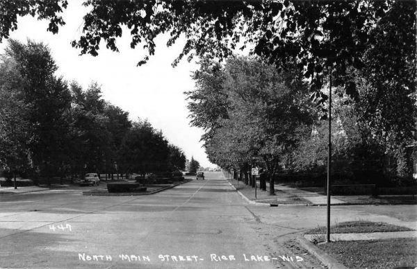 Rice Lake Wisconsin North Main Street Real Photo Vintage Postcard JF685273