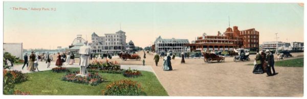 Asbury Park New Jersey The Plaza Street Scene Bi-Fold Postcard JF685312
