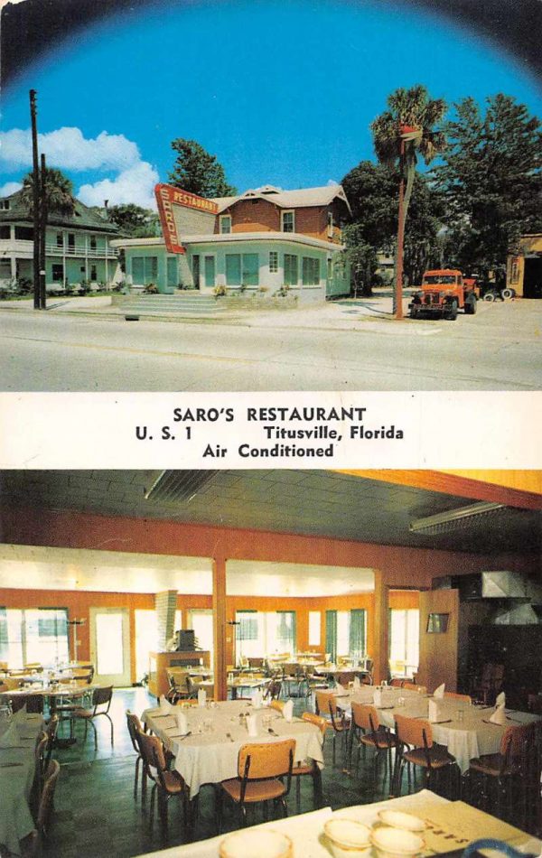 Titusville Florida Saro's Restaurant Vintage Postcard JF685327
