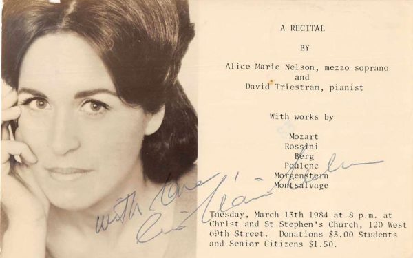 Alice Marie Nelson mezzo Soprano Singer Signed Real Photo Postcard JF685345