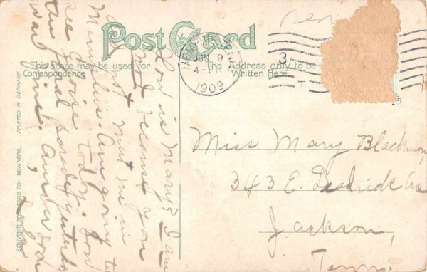 Memphis Tennessee Birds Eye View from Water Vintage Postcard JF685407 - Image 2