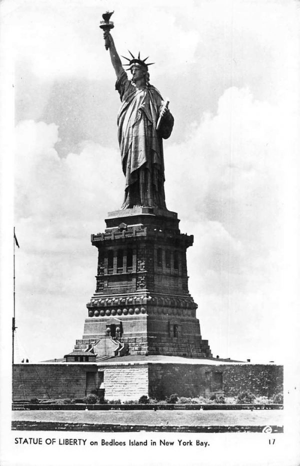 New York City Bedloes Island Statue of Liberty Real Photo Vintage Postcard JF685420