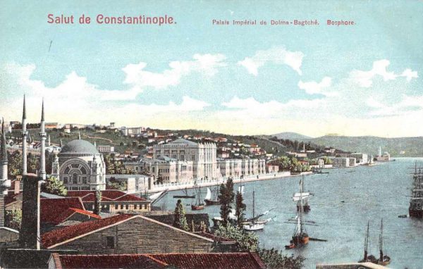 Constaninople Turkey Palais Imperial Bosphore Scenic View Postcard JF685422